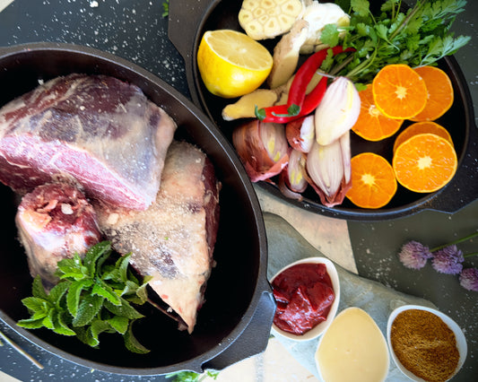 Slow cooked Moroccan-spiced lamb leg